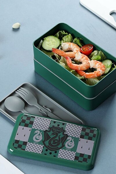 Miniso Harry Potter Lisanslı Slytherin Çift Katlı Yemek Kabı (1000ml)