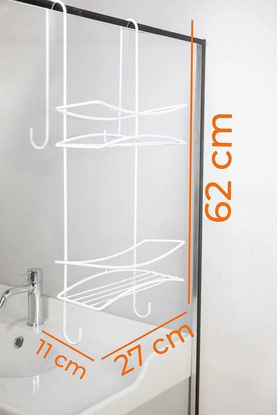 MAİN SHOP Suport de duș din inox cu 2 niveluri Suport pentru săpun Suport pentru șampon Raft pentru prosoape pentru cabină de duș