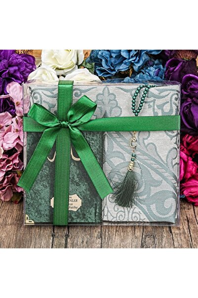 İkranur Hediyelik Seccade, Kadife Yasin (İSME ÖZEL), Inci Tesbih, Asetat Kutu...