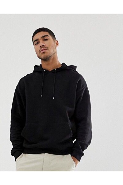 THE WHITE Ανδρικό φούτερ Kangaroo Pocket Black με κουκούλα επένδυση fleece