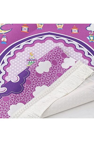 İkranur Cylinder Acetate Box for Gift Kids (18×10), Prayer Rug and Girl's Scarf Set Pink