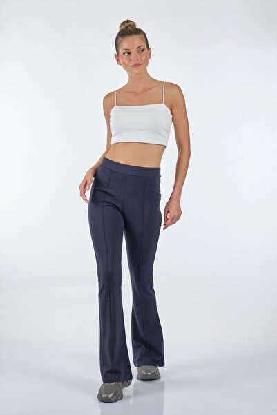 Vedi Широкі штани з високою талією та еластичним поясом, сині, жіночі 22233413