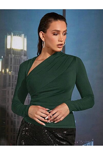 Modamorfo Μπλούζα Sendy με λαιμόκοψη ώμου - Emerald