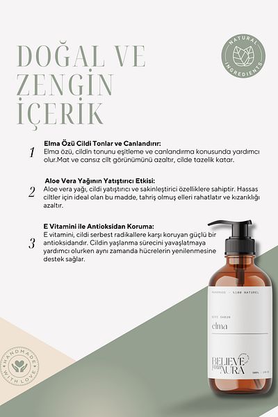 Believe Your Aura 500 ml Green Apple Aloe Vera Shea Soap - Hand and Skin Liquid
