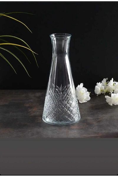 Paşabahçe 26 cm Bamboo Dry Flower - Glass Cylinder Vase Teml