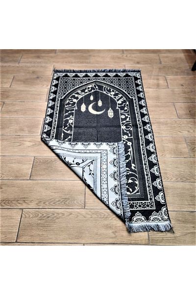 İkranur Oil Lamp Model Woven Prayer Rug 69*115 200 gr - Black - Suphi