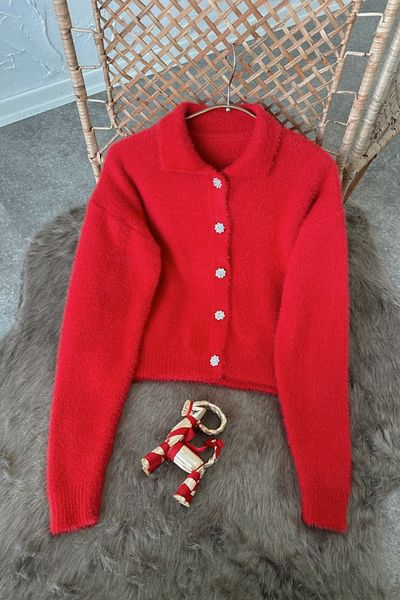 Poliyance Rubi Red Cardigan
