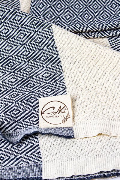 Cozy Nest Πεστεμάλ Πετσέτα μπάνιου και παραλίας - Βαμβακερή, 90x180 cm-μαύρο