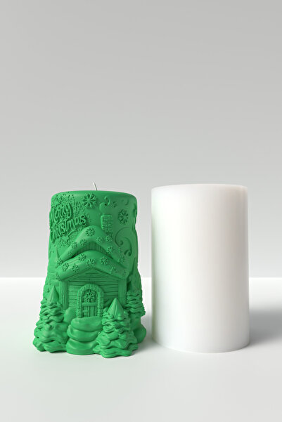 Cageartstudio Yılbaşı Desenli Mum Silikon Kalıp M3 - Yılbaşı Mum Silikon Kalı...