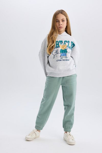 DeFacto Κορίτσια - Basic Jogger Sweatpants με ελαστικό πόδι μέσης και τσέπες D3840A824WN