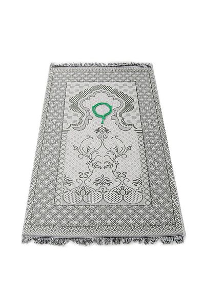 İkranur Gift Broker Prayer Rug Green, Scented Prayer Beads Green, Kraft Acetate Box (20×10) Set