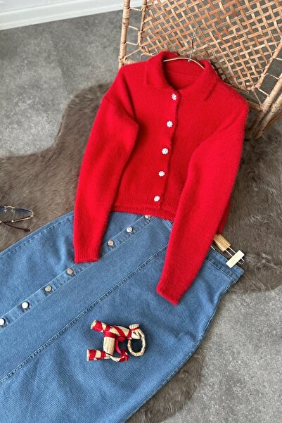 Poliyance Rubi Kırmızı Hırka