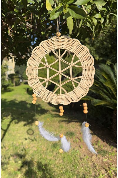 Lovenwoven Rattan Düş Kapanı Kapı Süsü Rüzgar Çanı