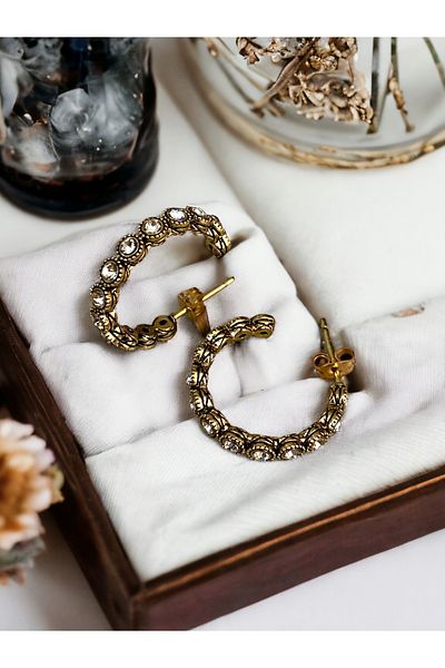FAYRA ACCESSORIES Waterway Zircon Jewelled Hoop Earrings