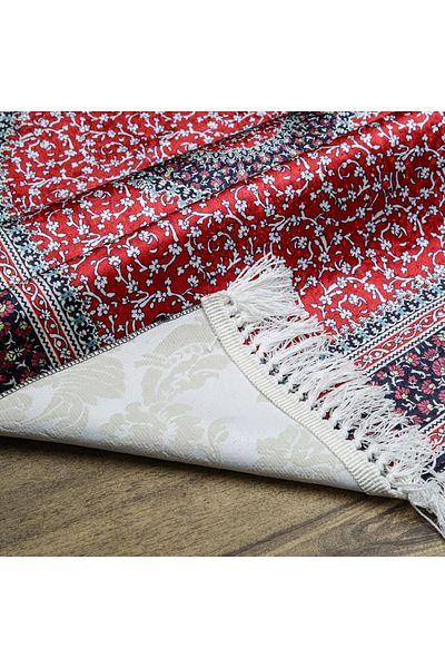 İkranur Luxury Silk Ahu Prayer Rug Red 70x117 Cm - 550 gr