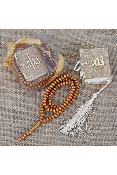 İkranur Mini Kuran, Kokulu Tesbihli Kare Kutuda Hediyelik-kahve (140 GR)