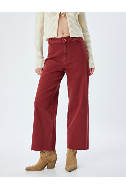 Koton Geniş Kısa Paça Kot Pantolon Standart Bel -  Sandra Jeans