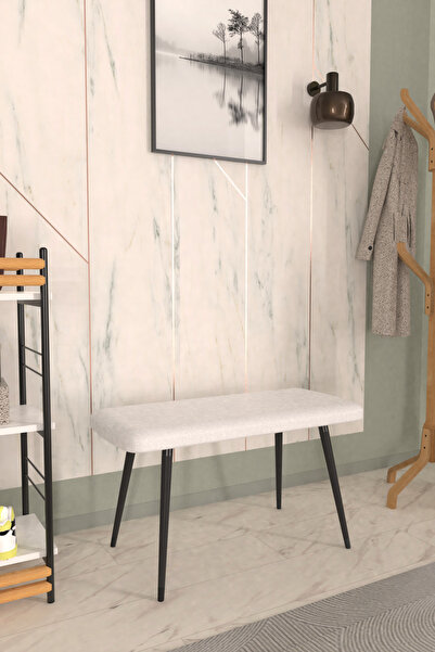 VİLİNZE Eames Ahşap Ayak Deri Mutfak Masası Bankı