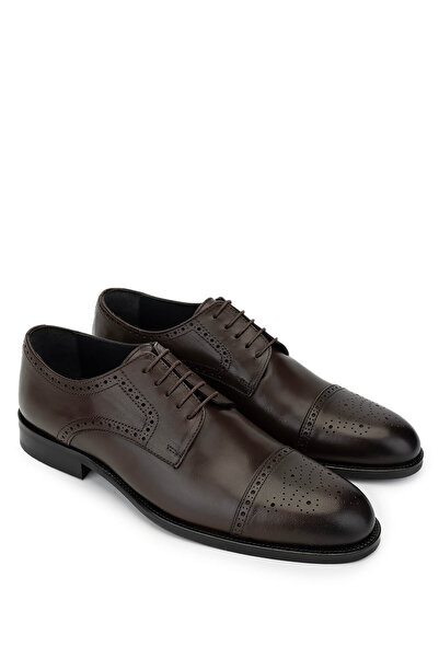 Tamer Tanca Erkek Hakiki Deri Kahverengi Klasik Ayakkabı