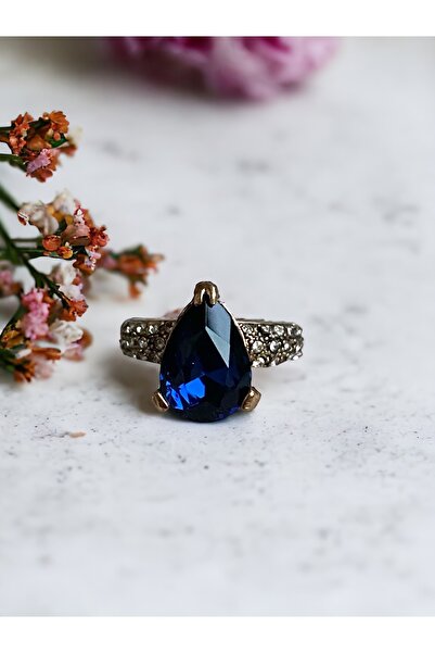 FAYRA ACCESSORIES Elmas Montür Su Damlası Yüzük