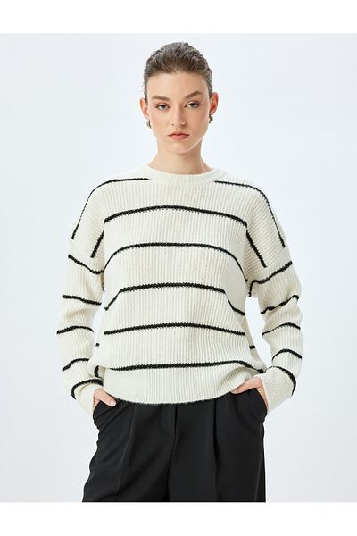 Koton Soft Textured Long Sleeve Crew Neck Knitted Sweater