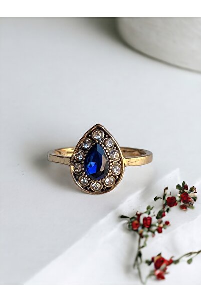 FAYRA ACCESSORIES Kristal Taşlı Küçük Su Damlası Yüzük