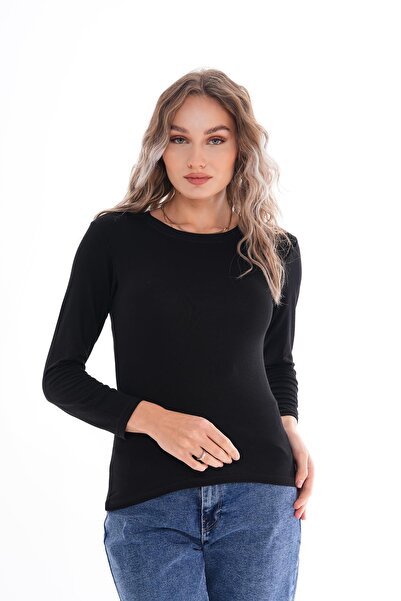 ŞİMAL Kadın Bisiklet Yaka Uzun Kol Badi Body 250108 -