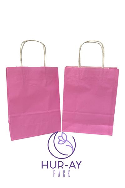 HUR-AY PACK Розова картонена торбичка / Сладко розова хартиена торбичка / 18x24 см / Опаковка от 4
