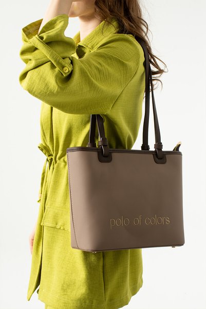 Polo Of Colors ImPolo Ida LKKumKahve Kadın Omuz Çantası 38x26 Ebatında