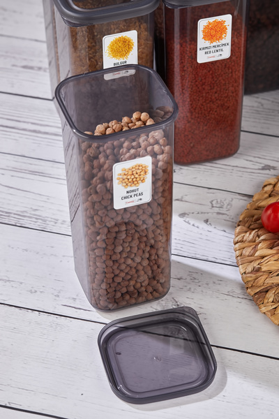 Home Austin 12-Piece 24-Piece Square Storage Set - Food and Pulses with Label 1900 ml