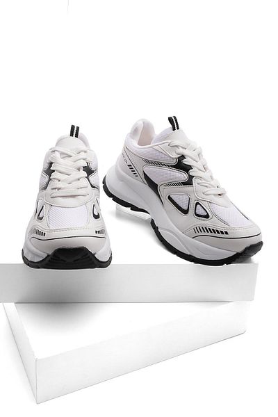 Marjin Damen Sneaker High Sohle Schnürschuhe Sportschuhe Nevila Weiß
