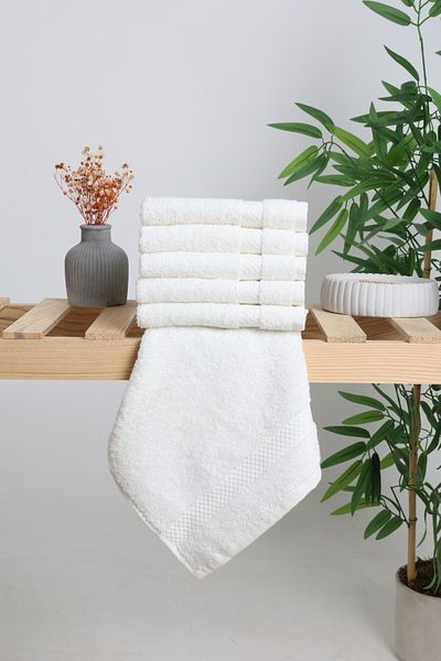 AİRYCOT Cream 30x30 Set of 6 Hand Towels