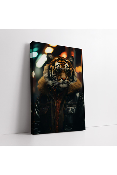 KOSS Dijital Pictură artistică pe pânză cu aspect umanizat de tigru carismati...