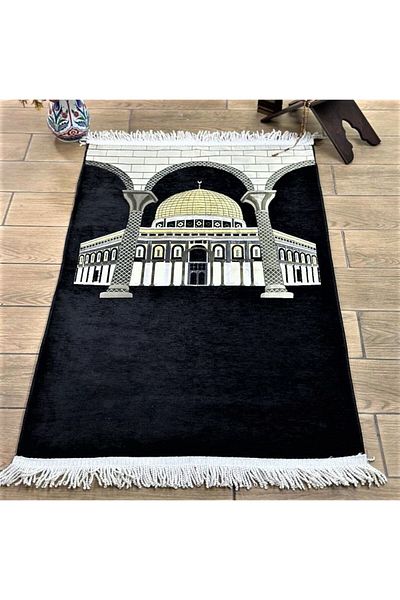 İkranur Jerusalem Prayer Rug 111*65 cm 462 Gr- Black