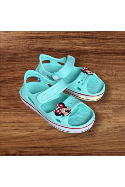 AkınalBella AKINALBELLA KIZ ÇOCUK MİNT YEŞİL IŞIKLI LED TABAN EVA HAFİF CIRTL...