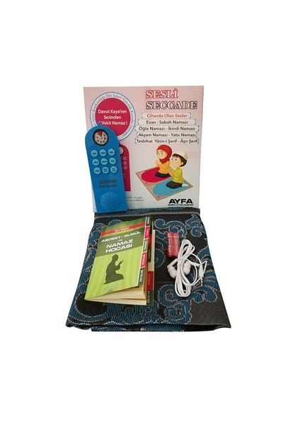 İkranur Prayer Guard Educational Prayer Set - Blue (Voice Prayer Rug)