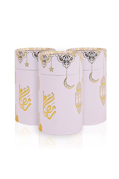 İkranur Ramadan Mubarak Pink Cylinder Box (18×10)