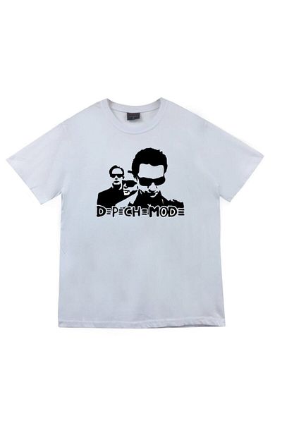 fame-stoned Λευκό μπλουζάκι Depeche Mode Printed Unisex 100% βαμβάκι