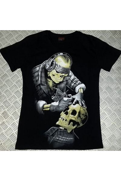 fame-stoned Μπλουζάκι Unisex 100% βαμβακερό με στάμπα κρανίου