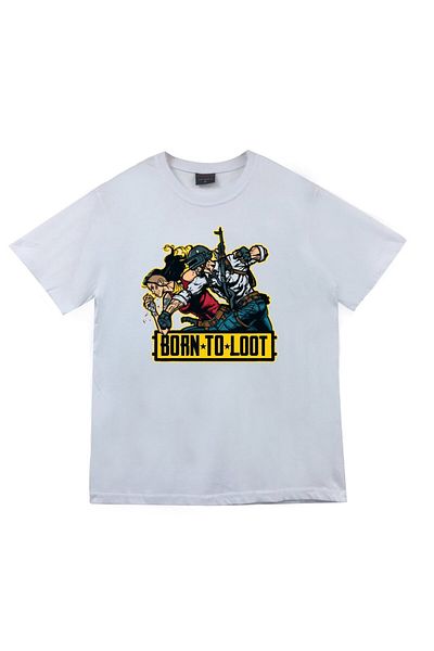 fame-stoned Μπλουζάκι Unisex White Pubg Printed