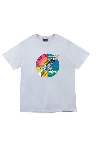 fame-stoned Μπλουζάκι με στάμπα Pink Floyd Unisex 100% βαμβακερό λευκό