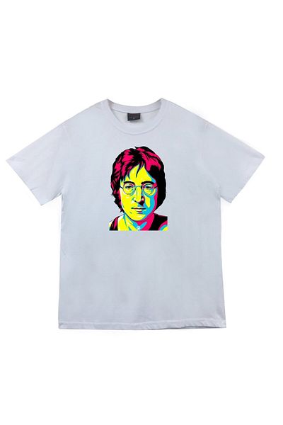 fame-stoned The Beatles Printed Unisex 100% βαμβακερό λευκό μπλουζάκι
