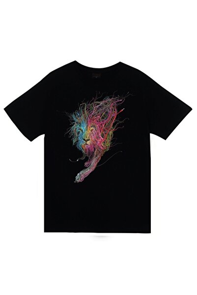 fame-stoned Lav, životinja Štampano unisex 100% pamuk crna T-shirt