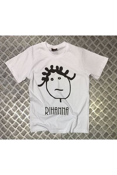 fame-stoned Μπλουζάκι Unisex White Rihanna Printed