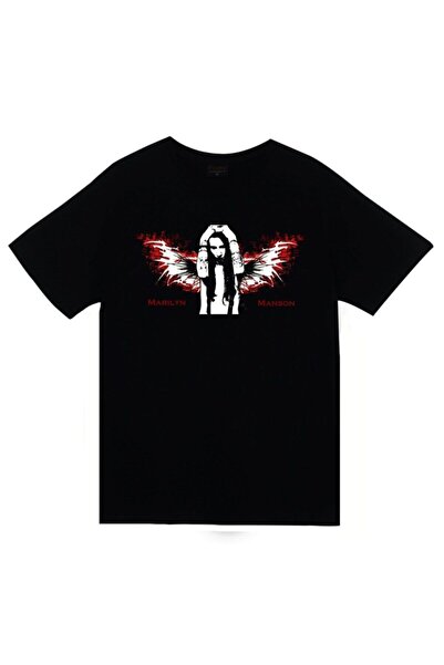 fame-stoned Marilyn Manson Štampano Unisex 100% pamuk Crna T-shirt