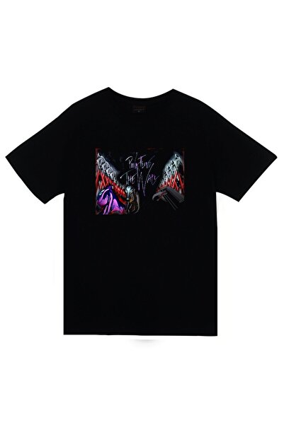 fame-stoned Tricou negru unisex cu imprimeu Pink Floyd, 100% bumbac