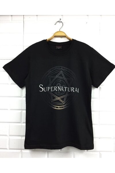 fame-stoned Supernatural Štampano Unisex 100% pamuk Crna T-shirt