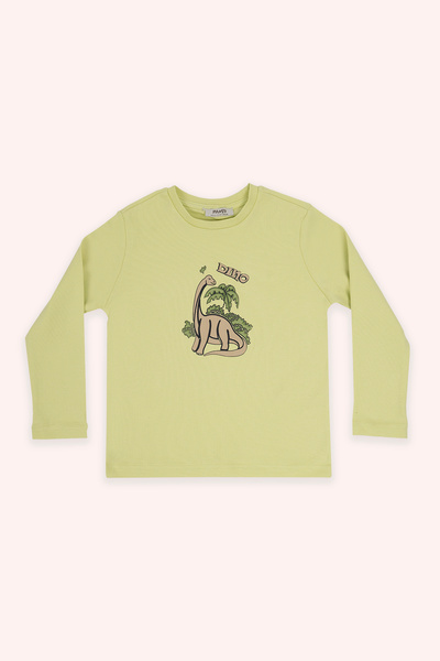Panço Erkek Çocuk Dinazor Baskılı Yeşil Pijama Takımı