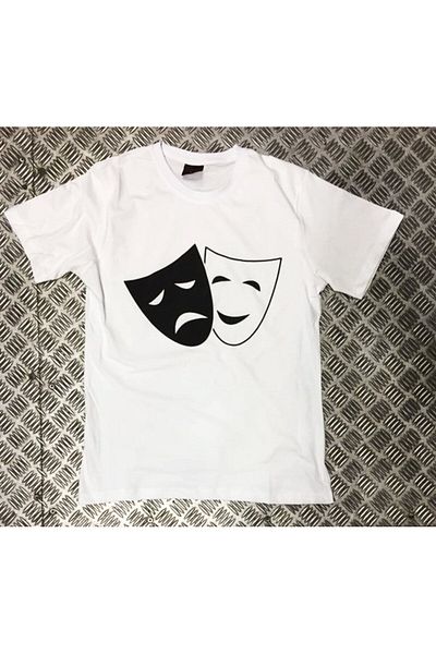 fame-stoned Λευκό μπλουζάκι Unisex 100% βαμβακερό με στάμπα θεάτρου