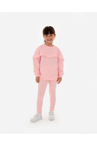Minipodyum 100% Cotton Long Sleeve Sweat Set for 4-7 Years Old Girl - Tights Detailed
